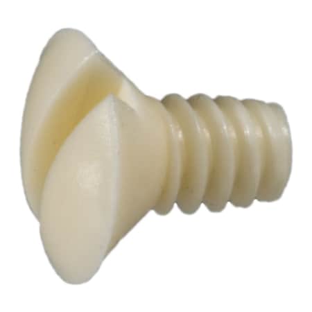 Midwest Fastener #6-32 x 1/4 in Slotted Oval Machine Screw, Zinc Ivory Nylon, 25 PK 33285